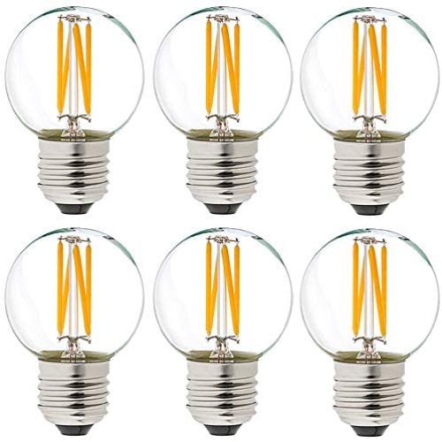Dimmable g16.5 led Bulb 40W g16 1/2 led Edison Bulb 2700K 4W e26 led Globe Bulb for Ceiling Fan,Chandelier,Vanity Light Bulb AC120V 400lm 6Pack