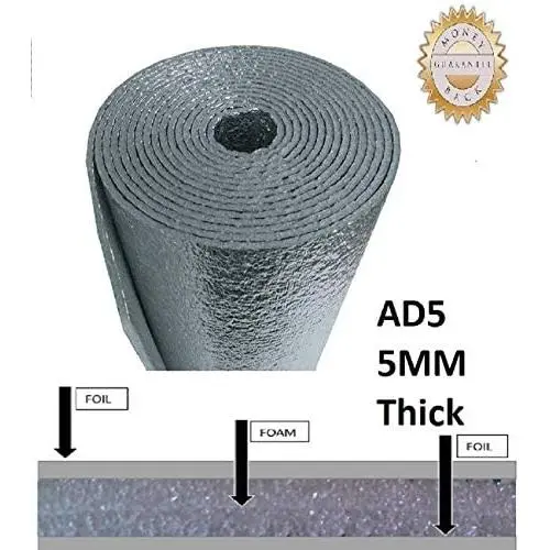 US Energy Products - 4 x 15 Roll (60 Sqft) Car Van Truck SUV RV Camper Vehicle Insulation Sound Deadener & Radiant Heat Barrier Mat - Automotive Lightweight Thermal Insulation (AD5 1/4inch Thick)