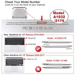 iCasso MacBook Air 13 Inch Case 2020 2019 2018 Release A2337M1/ A2179/A1932 with Retina Display Touch ID, Hard Plastic Shell Case and Keyboard Cover Compatible MacBook Air 13-Black Watercolor Rose