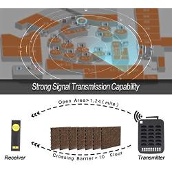 BYHUBYENG Social Distancing Buzzer Restaurant Pager System with 18Pcs Coaster Pagers Long Range Wireless Calling System for Clinic Food Truck Church