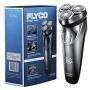 FLYCO Electric Razor Rotary Shaver for Men Cordless Rechargeable Shavers Mens Close Cut Wet & Dry Razors with Pop-up Trimmer, IPX7 Waterproof, 60 Minutes Shaving, Intelligent Time Display, Carry Pouch
