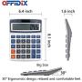 OFFIDIX Basic Office Calculators,Solar and Battery Dual Power Electronic Calculator Portable Large LCD Display Calculator Big Numbers Desktop Calculator (Big Size)
