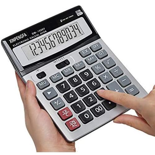 XINPENGFA Office Calculator,12-Digit Battery Dual Powered Handheld Electronic Business Solar Basic Calculator, Desktop Financial Scientific Simple Desk Calculators with Large LCD Display