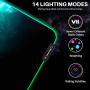 Large RGB Gaming Mouse Pad - Reawul 14 Modes Oversized Glowing Led Extended Mousepad, Anti-Slip Rubber Base and Waterproof Surface, Extra Large Soft Led Computer Keyboard Mouse Mat - 31.5 x 11.8in