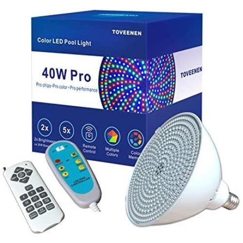 Color-Changing LED Pool Light 12V 40W Bulb Replacement for Inground Pool (12V,40W)