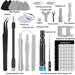 Upgrade Apsung 137 in 1 Precision Screwdriver Set with Slotted, Phillips, Torx& More Bits, Non-Slip Magnetic Electronics Tool Kit for Repair iPhone, Android, Computer, Laptop, Watch, Glasses, PC etc
