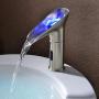 Gangang Led Automatic Touchless Sensor Waterfall Bathroom Sink Hot and Cold Faucet with Temerature Adjust Valve(waterfull A)