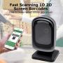 TEEMI Handsfree 2D QR Desktop Barcode Scanner, 1D Handheld Automatic Omnidirectional USB Reader CMOS Image Sensor, Large Scanning Window Capture Screen Codes, TMSL-72