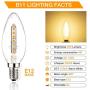 CP3 E12 LED Candelabra Light Bulb 40W Equivalent, Non-Dimmable 4W 400LM Candle Light Bulb 360 Degree lighting Chandelier Light Bulbs with Decorative Candle Base, Clear Glass, 2700K Warm White, 12 Pack