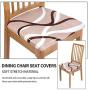 smiry Printed Dining Chair Seat Covers - Stretchy Removable Washable Upholstered Chair Seat Slipcover Protector (Set of 4, Khaki)