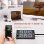 10Ft Flat Plug Power Strip, JACKYLED Surge Protector with 6 AC Outlets and 2.4A 4 USB Charging Ports, 1875W/15A Extension Cord Pack Fireproof Desktop Charger for Office Home Kitchen School, Black Gray 10Ft Flat Plug Power Strip, JACKYLED Surge Protector with 6 AC Outlets and 2.4A 4 USB Charging Ports, 1875W/15A Extension Cord Pack Fireproof Desktop Charger for Office Home Kitchen School, Black Gray