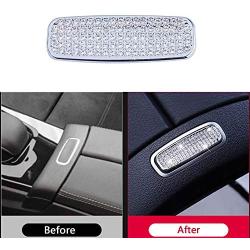 Pursuestar Bling Bling Crystal Armrest Box Button Cover Car Interior Trim Sticker Decals for Mercedes Benz 2019 2020 A B Class 2020 GLB GLA CLA