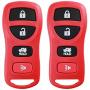 KeylessOption Keyless Entry Remote Control Car Key Fob Replacement for KBRASTU15-Red (Pack of 2)