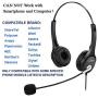 Callez Corded Telephone Headset RJ11 Dual, Call Center With Noise Cancelling Mic For Customer Service, For Allworx9212L 9204 Polycom560 VVX411 VVX311 Mitel 5330 5320 Plantronics Landline Phones W402A1
