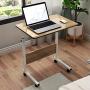 sogesfurniture Mobile Side Table 23.6 InchesTablet Wheels Mobile Laptop Computer Desk Adjustable Movable Laptop Computer Stand for Bed Sofa,Oak BHUS-05-1-60OK