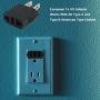 US Plug Adapter, Small European to US Plug Adapter, Black European to American Outlet Plug Adapter, EU to US Adapter, Fireproof Safe Europe/Asia to USA/Canada Travel Power Plug Adapter (2-pack)