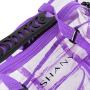 SHANY Clear PVC Makeup Bag - Large Professional Makeup Artist Rectangular Tote with Shoulder Strap and 5 External Pockets - PURPLE
