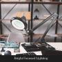 Brightech LightView Pro Magnifying Lamp & Table Clamp - Max Comfort - Pro Work Like Lash Extensions & Crafts - Durable Glass Magnifier with Bright LED Light - Dimmable & Adjustable Light Color