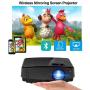 Mini Wifi Projector,Portable Wireless Bluetooth LCD LED Smart Movie Projector for Home Entertainment Video Game Full HD Supported Compatible with Computer TV Box USB Drive Android iOS Built in Speaker