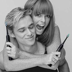 Sonic Toothbrush Double Set with Dual Charging Base and 8 Brush-Heads 5 Modes Smart Auto Timer
