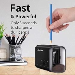 Battery Operated Pencil Sharpener, Heavy Duty Automatic Pencil Sharpener for Colored Pencils(6-8mm), Fast Sharpen, 3 Settings, for Kids, Office, School, Artist, Students