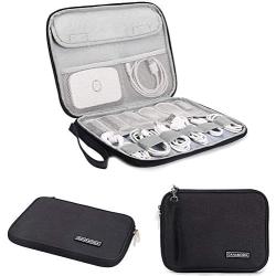 Electronics Organizer Travel Cable Bag, GANAMODA Electronics Accessories Case Cord Storage Bag for Gadget/Charger/USB/Phone/Mini Tablet and More, Black