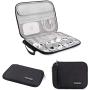 Electronics Organizer Travel Cable Bag, GANAMODA Electronics Accessories Case Cord Storage Bag for Gadget/Charger/USB/Phone/Mini Tablet and More, Black
