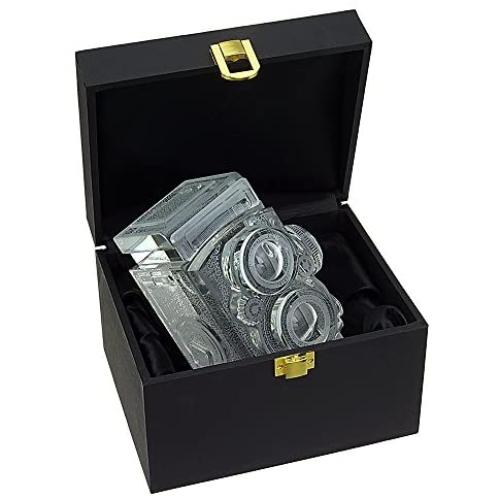 Fotodiox Crystal TLR Camera Display Model - 4/5 Sized Replica of Rolleiflex 2.8 Camera with Zeiss Planar 80mm Lens; Paperweight, Book Shelf, Bookends, Paper Weight
