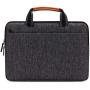 DOMISO 10.1 Inch Multi-Functional Laptop Sleeve Business Briefcase Messenger Bag with USB Charging Port for 10.1-10.5 Inch Laptop / Tablet / iPad Pro / iPad Air / Lenovo Yoga Book , Black Zipper