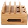 Cell Phone Stand, Multi-Device Bamboo Phone Stand Desktop Organizer Phone Tablet Charging Station for Home Office