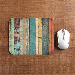 Moslion Wood Mouse Pad Vintage Plank Wooden Stripes Lines Gaming Mouse Pad Rubber Large Mousepad for Computer Desk Laptop Office Work 7.9x9.5 Inch