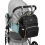 HLMBB Diaper Bag Backpack, Large Capacity for Baby Multifunction Waterproof USB Port (1.Black)