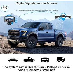 1080P HD Digital Wireless Backup Camera System 5 Inch IP68 Waterproof Color Monitor kit Hitch Rear View