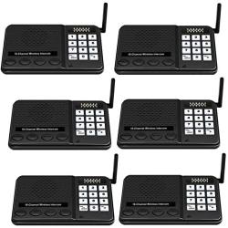 Intercoms Wireless for Home - GLCON 6 Pack Long Range 1 Mile Wireless Intercom System 10 Channel 3 Code - Room to Room Home Intercom System for Business House Office Gate Restaurant Elderly