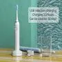Sonic Electric Toothbrush for Adults and Kids, with TPU Wrapped Handle, Inductive Fast Charge, 5 Brushing Modes, Waterproof, Smart Timer, 3 Replacement Heads&Covers, ITECHNIK ST-102 (White)