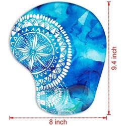 FF1 Ergonomic Design Unique Patterns Premium Gel Mouse Pad with Wrist Support, Matching Microfiber Cleaning Cloth for Glasses & Electronics. Mouse Pad for Laptop, PC Computer & Mac