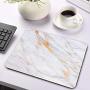 Marphe Mouse Pad White Gold Marble Design Mousepad Stitch Edge Non-Slip Rubber Gaming Mouse Pad Rectangle Mouse Pads for Computers Laptop