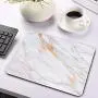 Marphe Mouse Pad White Gold Marble Design Mousepad Stitch Edge Non-Slip Rubber Gaming Mouse Pad Rectangle Mouse Pads for Computers Laptop