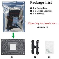 Aimixin AM4 CPU Heatsink Bracket,Socket Retention Mounting Bracket for Hook-Type Air-Cooled or Partially Water-Cooled Radiators, AMD CPU Fan Bracket Base for AM4 (B350 X370 A320) (Black)