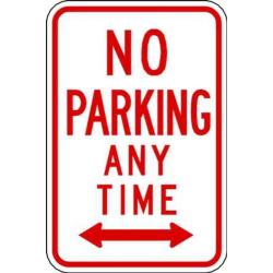 ZING 2268 Eco Parking Sign, No Parking Anytime, Left and Right Arrow, 18Hx12W, Engineer Grade Prismatic, Recycled Aluminum