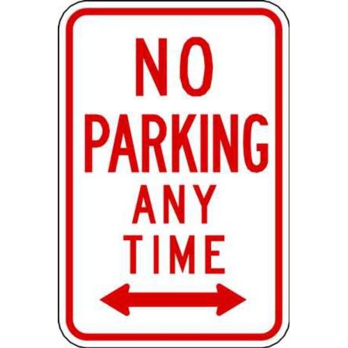 ZING 2268 Eco Parking Sign, No Parking Anytime, Left and Right Arrow, 18Hx12W, Engineer Grade Prismatic, Recycled Aluminum