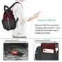 BRINCH Laptop Backpack 15.6 Inch Wide Open Computer Backpack Laptop Bag College Rucksack Water Resistant Business Travel Backpack Casual Daypack with USB Charging Port for Women Men,Black-Red