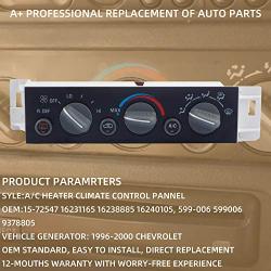 Dasbecan AC Heater Climate Control Panel Module w/Rear Window Defogger Switch Compatible with Chevy Suburban Tahoe GMC Yukon C1500 C2500 C3500 K1500 K2500 K3500 Silverado 1996-2000 Replaces# 16231165