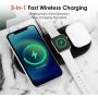 Wireless Charger, 3 in 1 Qi-Certified 10W Fast Charging Station Compatible with iPhone 12/12 Pro/12 Pro Max/12 Mini/11/11 Pro Max/X/XS/XS Max, Apple Watch Series,AirPods Pro/2 /Samsung (Black)