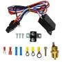 16 Inch Electric Radiator Cooling Fan Mounting Kit & 175-185 Degree Thermostat Relay Switch Kit Black 16 Inch Electric Radiator Cooling Fan Mounting Kit & 175-185 Degree Thermostat Relay Switch Kit Black