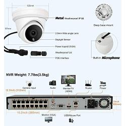 【Audio】 Anpviz 16CH 4K PoE IP Security Camera System 4TB HDD,16CH 4K H.265+ NVR with 16pcs 8MP Outdoor Indoor IP PoE Cameras, 100ft IR, 2.8mm Video Surveillance System for Home and Business, IVMS4200