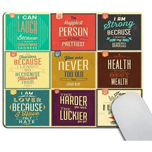 Smooffly Mouse pad Motivational Quotes Customized Rectangle Non-Slip Rubber Mousepad Gaming Mouse Pad 9.5 X 7.9 Inch (240mmX200mmX3mm)