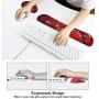 Meffort Inc Gaming Keyboard Wrist Pad & Mouse Wrist Rest Cushion Support Combo Set – Durable Ergonomic Anti Slip Non-Slip Base - Cherry Blossoming