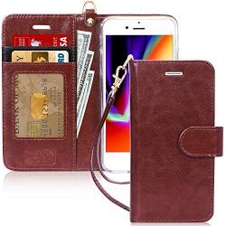 FYY Case for iPhone 7/8/SE 2020, Luxury PU Leather Wallet Phone Case with Card Holder Flip Cover for iPhone 7/iPhone 8/iPhone SE 2020 (2nd Gen) 4.7 inch - Dark Brown