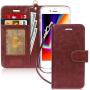 FYY Case for iPhone 7/8/SE 2020, Luxury PU Leather Wallet Phone Case with Card Holder Flip Cover for iPhone 7/iPhone 8/iPhone SE 2020 (2nd Gen) 4.7 inch - Dark Brown
